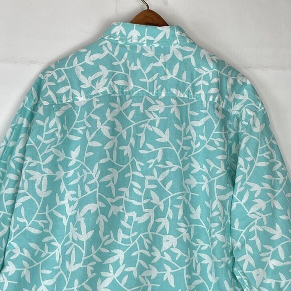 Amazon Essentials Men's Sz XL Green long sleeved linen cotton shirt regular fit - Picture 9 of 16